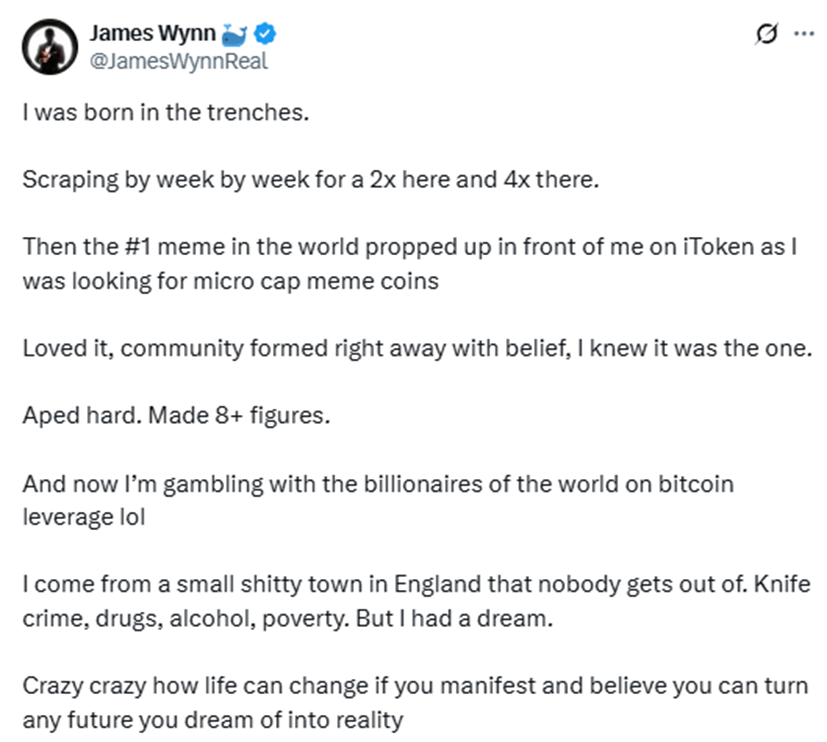 合约巨鲸James Wynn：从贫民窟到加密大玩家，12亿美元的疯狂赌局