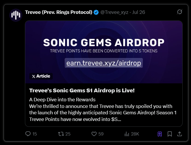 本周空投机会一览：Yala、Treeverse、$S、Caldera等