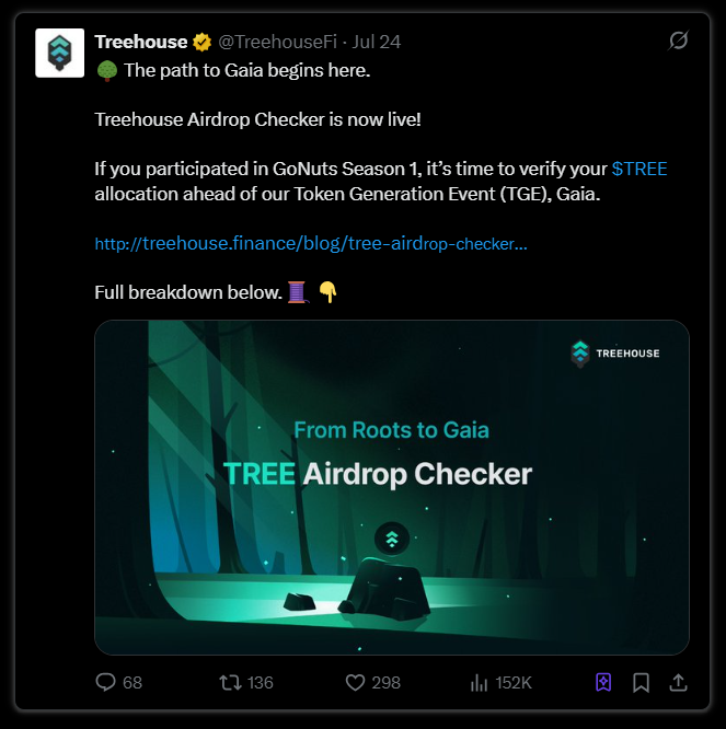 本周空投机会一览：Yala、Treeverse、$S、Caldera等
