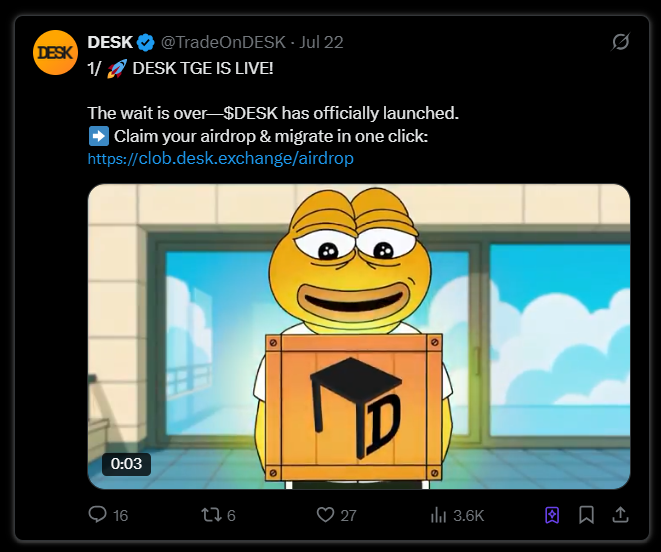 本周空投机会一览：Yala、Treeverse、$S、Caldera等